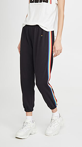 black striped sweatpants