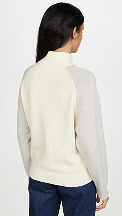 Shop Club Monaco Colorblock Mock Neck Sweater In Grey Multi