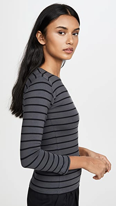 Shop Atm Anthony Thomas Melillo Striped Pullover In Asphalt