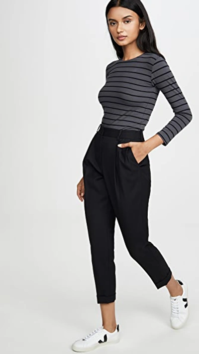 Shop Atm Anthony Thomas Melillo Striped Pullover In Asphalt