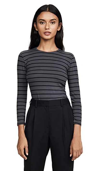 Shop Atm Anthony Thomas Melillo Striped Pullover In Asphalt