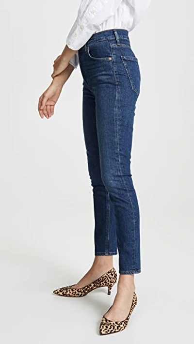 Shop Agolde Nico High Rise Slim Jeans In Fixation