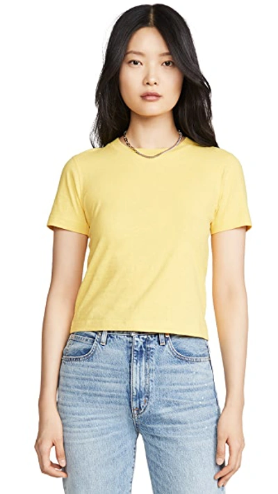 Shop Acne Studios Ebally Reverse Label Tee In Canary Yellow