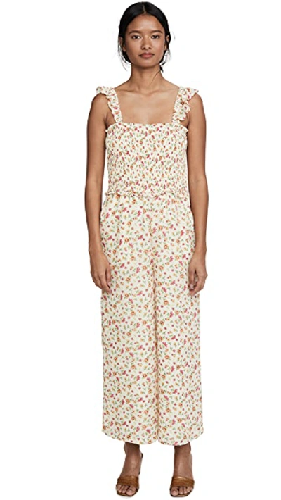 Shop Lost + Wander Love In Bloom Jumpsuit In Ivory Floral