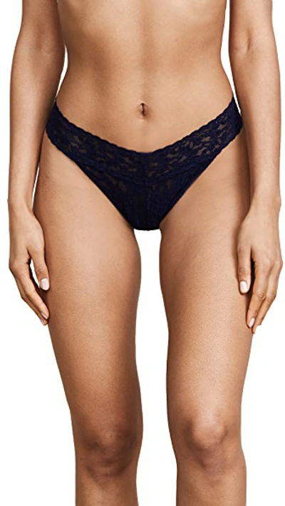 Shop Hanky Panky Signature Lace Original Rise Thong In Navy