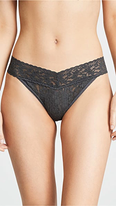 Shop Hanky Panky Signature Lace Original Rise Thong In Granite