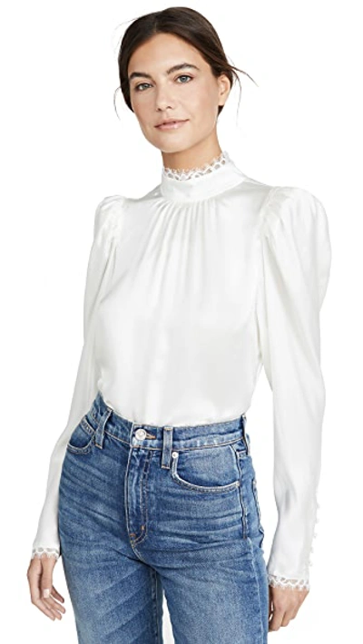 Shop Frame Lace Cuff Top In Off White