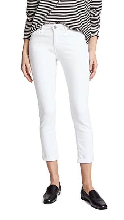 Shop Ag The Prima Roll Up Jeans In White