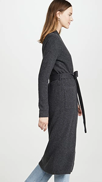 Shop White + Warren Luxe Cashmere Robe In Charcoal Heather