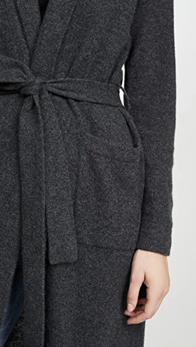 Shop White + Warren Luxe Cashmere Robe In Charcoal Heather