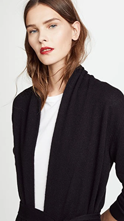 Shop White + Warren Luxe Cashmere Robe In Black