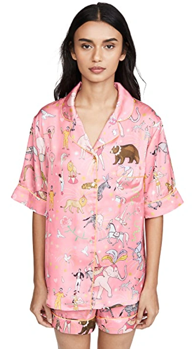 Shop Karen Mabon Circus Shorts Pajama Set In Pink