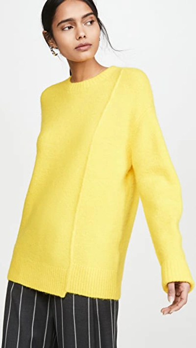 Shop Acne Studios Kerna Fluffy Alpaca Pullover In Canary Yellow
