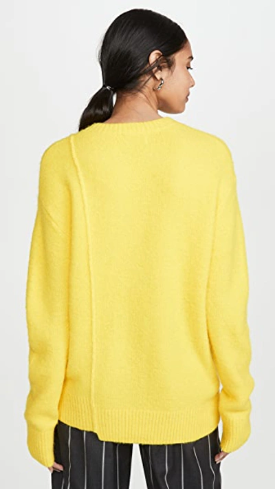 Shop Acne Studios Kerna Fluffy Alpaca Pullover In Canary Yellow