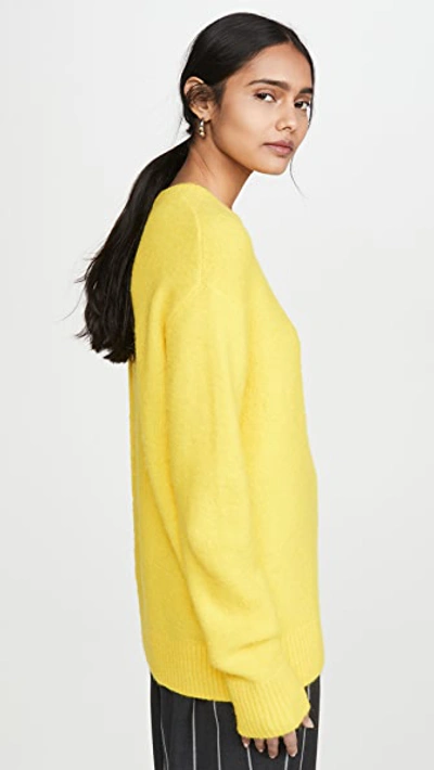 Shop Acne Studios Kerna Fluffy Alpaca Pullover In Canary Yellow