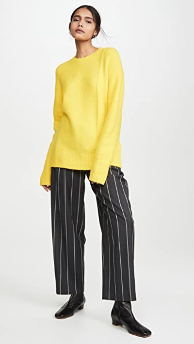 Shop Acne Studios Kerna Fluffy Alpaca Pullover In Canary Yellow