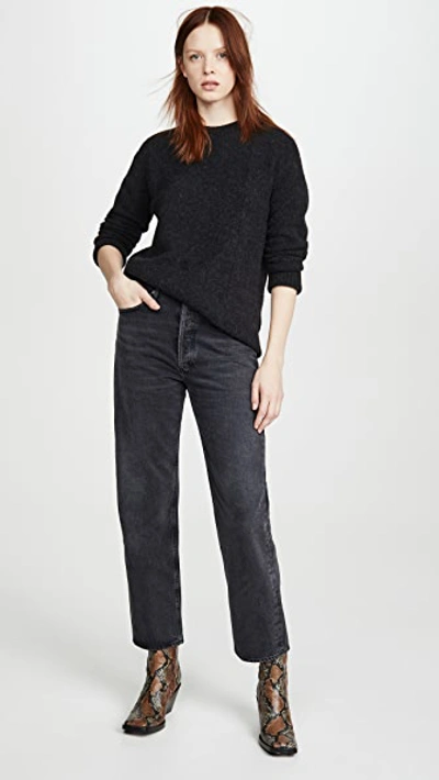 Shop Acne Studios Kerna Fluffy Alpaca Pullover In Black