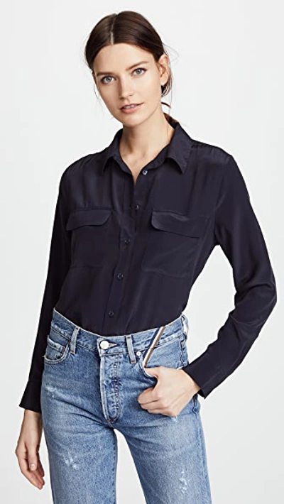 Shop Equipment Slim Signature Blouse In Eclipse