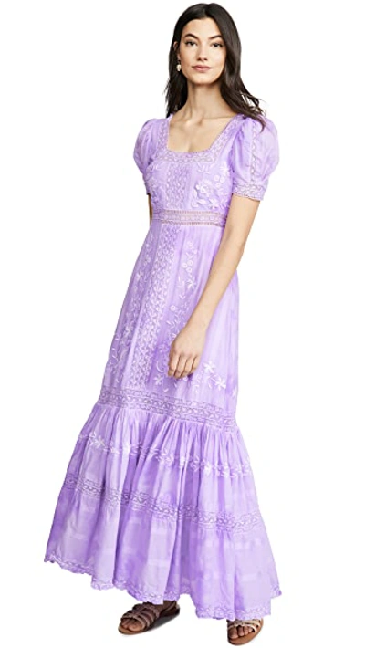 Shop Loveshackfancy Ryan Dress In Lavender