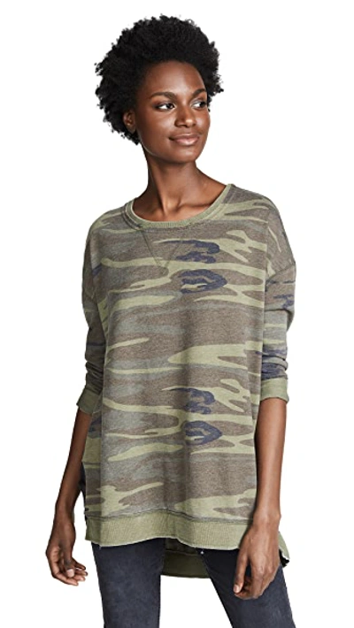 Shop Z Supply The Weekender Pullover In Camo Green