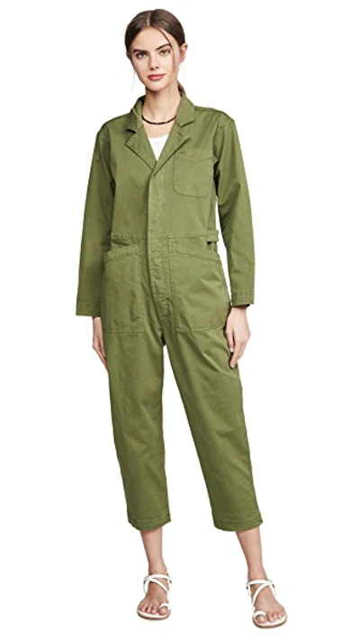 Shop Alex Mill Standard Cotton Jumpsuit In Army Green