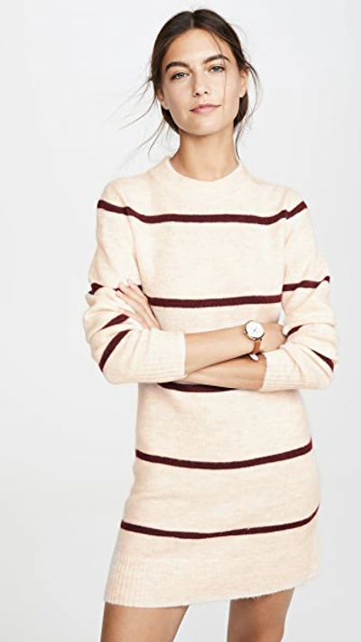 Shop Line & Dot Eska Sweater Dress In Ivory/wine