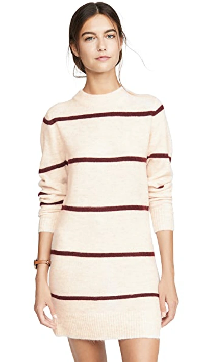 Shop Line & Dot Eska Sweater Dress In Ivory/wine