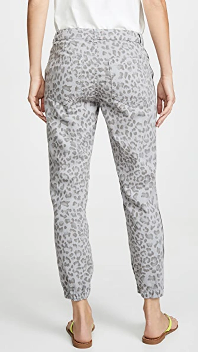 Shop Sundry Leopard Zip Joggers In Light Grey