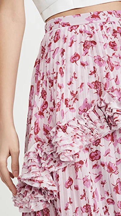 Shop Amur Nita Skirt In Frozen Rose Pressed Floral