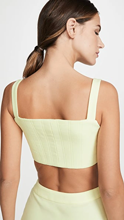 Shop Ellery Pointy Drape Bra Top In Yellow