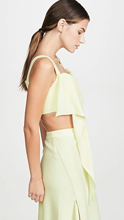 Shop Ellery Pointy Drape Bra Top In Yellow