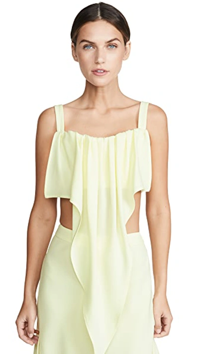 Shop Ellery Pointy Drape Bra Top In Yellow