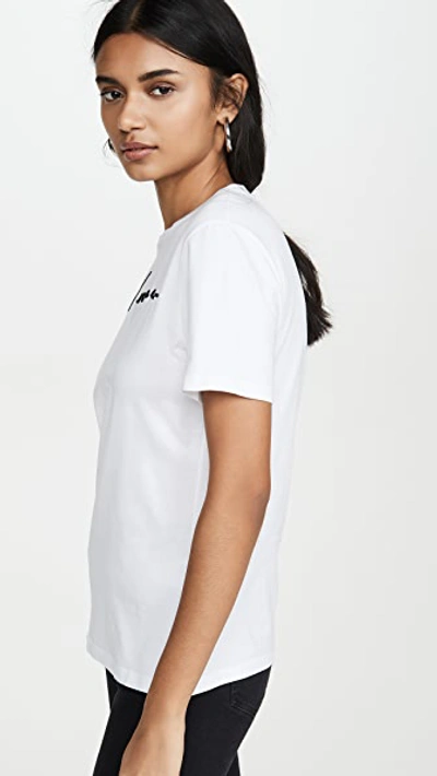 Shop Versace T-shirt Donna Bio + Ricamo In White/black