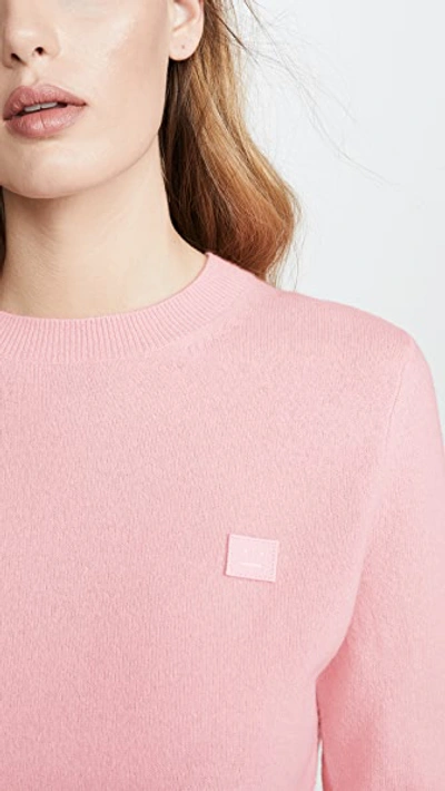 Shop Acne Studios Kalon Face Sweater In Blush Pink