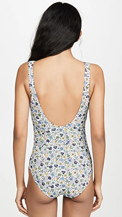 Tory Burch Smocked Floral-print Belted One-piece Swimsuit In Love Floral  Degrade | ModeSens