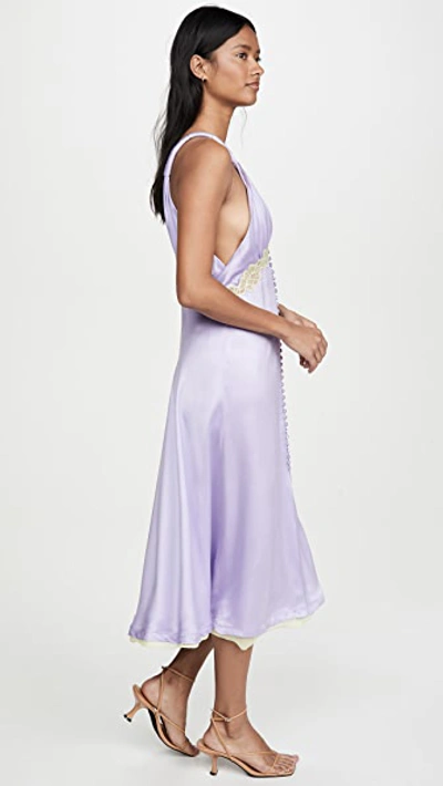 Shop Jonathan Simkhai Kendra Sandwashed Charmeuse Dress In Electric Lilac