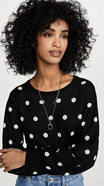 Shop Bailey44 Addie Polka Dot Sweater In Black/creme Fraiche