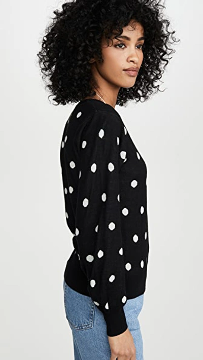Shop Bailey44 Addie Polka Dot Sweater In Black/creme Fraiche