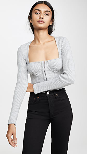 grey bustier top