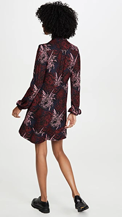Shop A.l.c Emery Dress In Midnight/pink/red