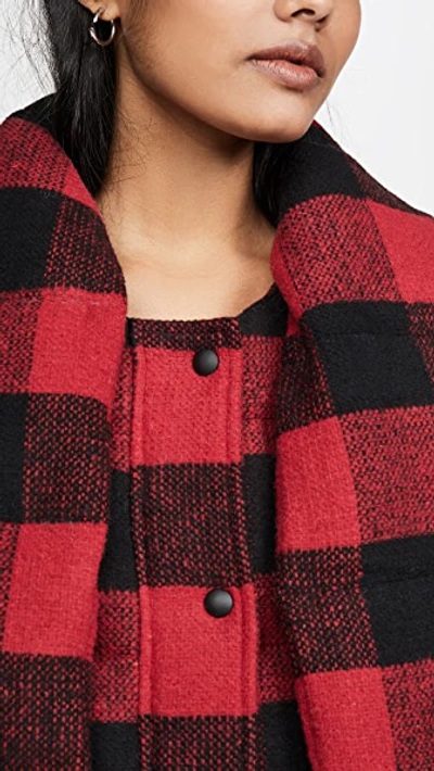 Shop Apparis Alana Coat With Detachable Scarf In Red Plaid