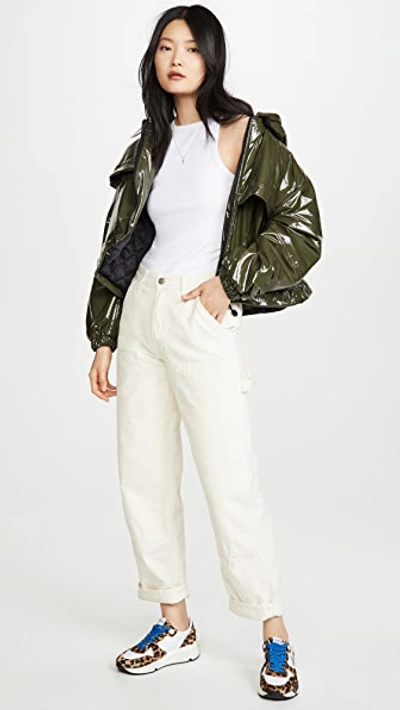 Colby Cropped Vegan Leather Bomber