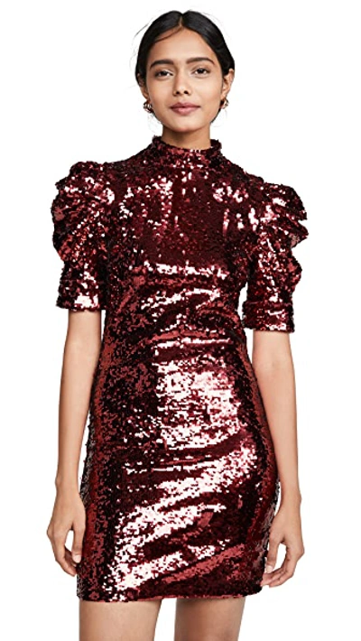 Brenna Sequin Fitted Puff Sleeve Dress