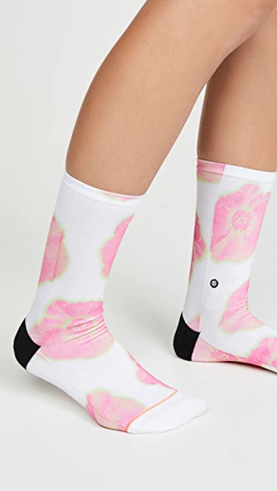 Shop Stance Thermo Floral Crew Socks In White