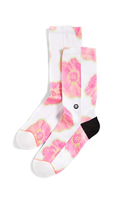 Shop Stance Thermo Floral Crew Socks In White