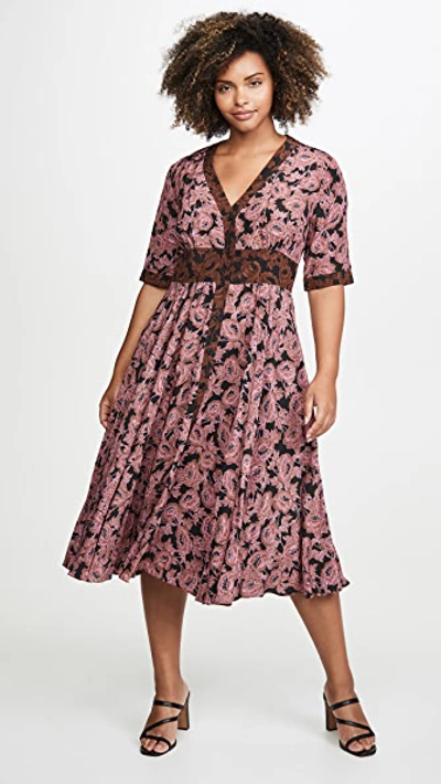 Shop Diane Von Furstenberg Peony Dress In Camellias Small Multi
