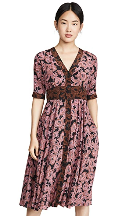 Shop Diane Von Furstenberg Peony Dress In Camellias Small Multi