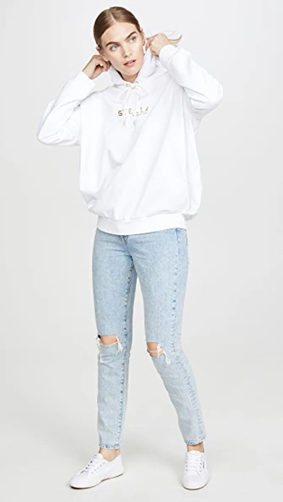 Shop Stella Mccartney Gold Logo Sweatshirt In Pure White