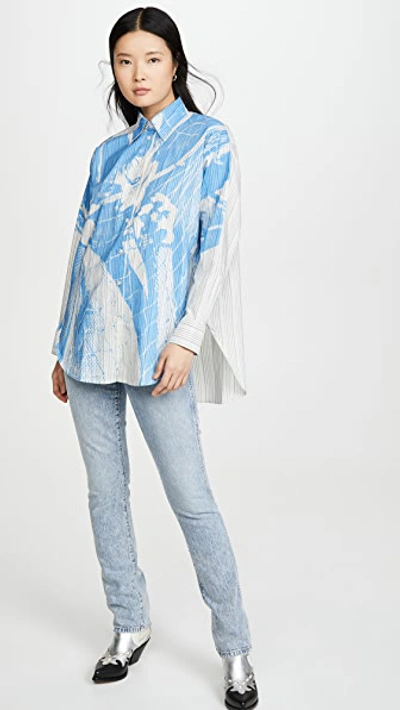 Shop Acne Studios Stella Cotton Magazine Button Down In Off White