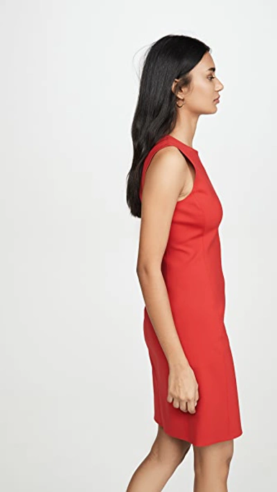 Shop Theory Sleeveless Fitted Dress In Bright Ruby